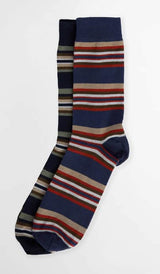 Barbour Summer Stripe Socks Navy & Green Northern Ireland Belfast