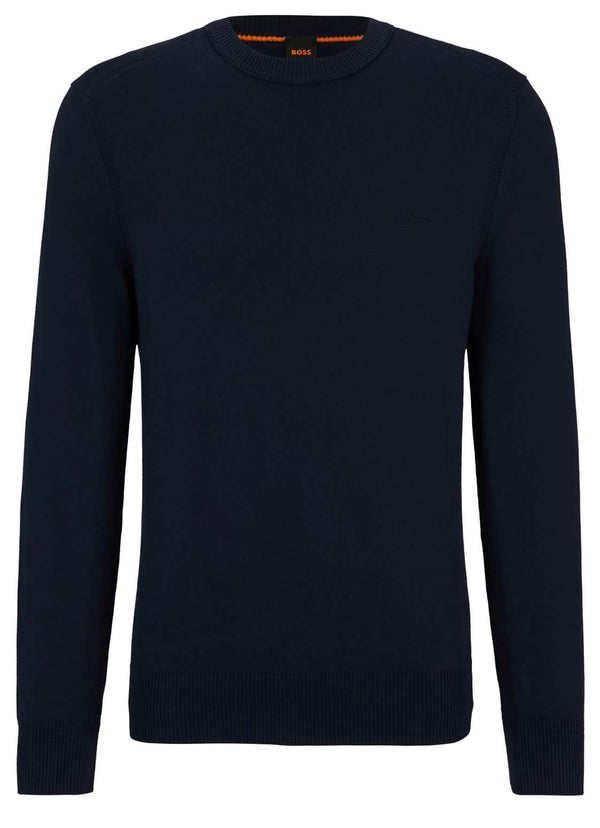 BOSS Men’s Asac C Cotton-Jersey Regular-Fit Sweater Navy Northern