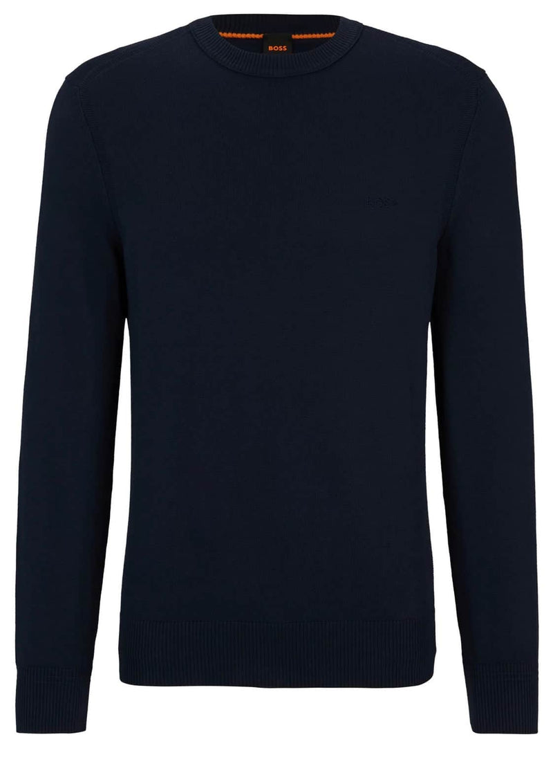 BOSS Men’s Asac C Cotton-Jersey Regular-Fit Sweater Navy Northern