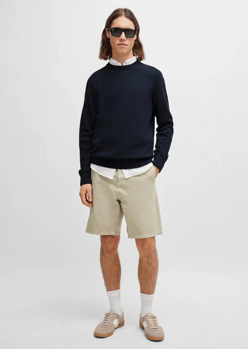 BOSS Men’s Asac C Cotton-Jersey Regular-Fit Sweater Navy Northern