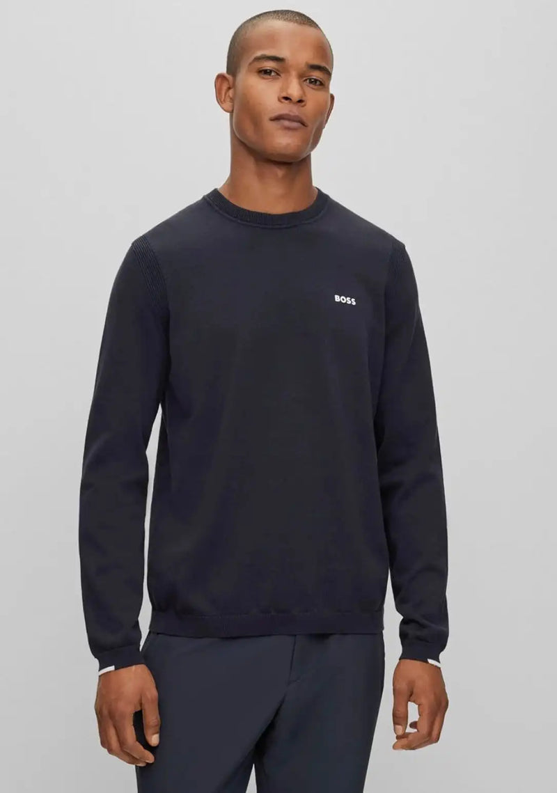 BOSS Men’s Ever-X CN Cotton-Blend Regular-fit Sweater Navy Northern