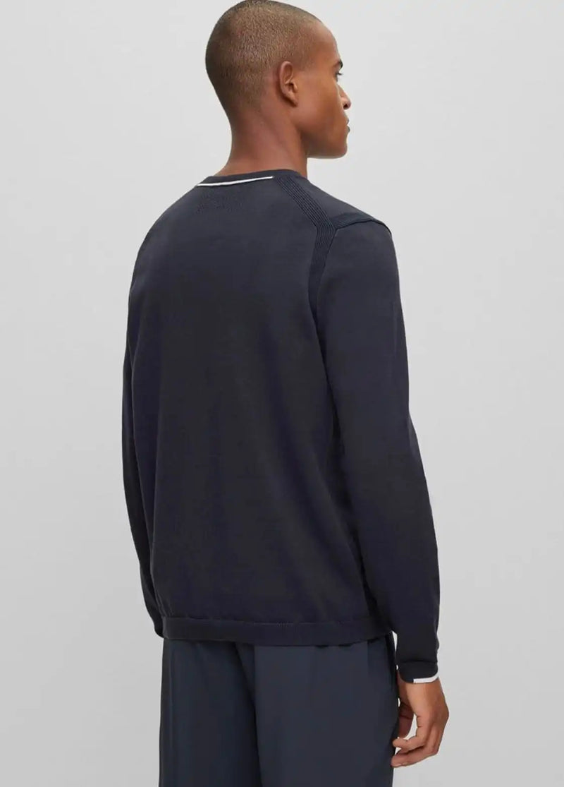 BOSS Men’s Ever-X CN Cotton-Blend Regular-fit Sweater Navy Northern