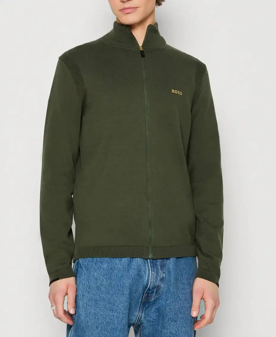 BOSS Men s Ever X Full Zip Jumper Open Green