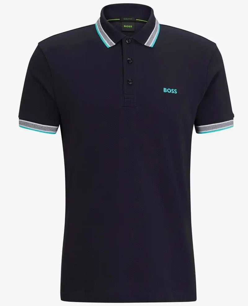 BOSS Men’s Paddy Polo Shirt Navy/Turquoise Northern Ireland Belfast
