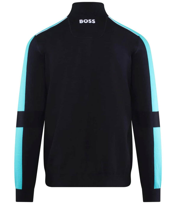 BOSS Mens Zelchior Quarter Zip Sweater Dark Navy Northern Ireland