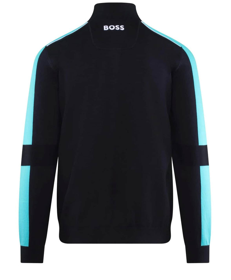 BOSS Mens Zelchior Quarter Zip Sweater Dark Navy Northern Ireland
