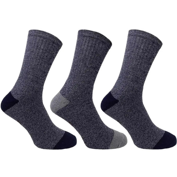 Bramble Mens All Terrain Walking Boots Socks 3 Pack 6-11 UK Blue