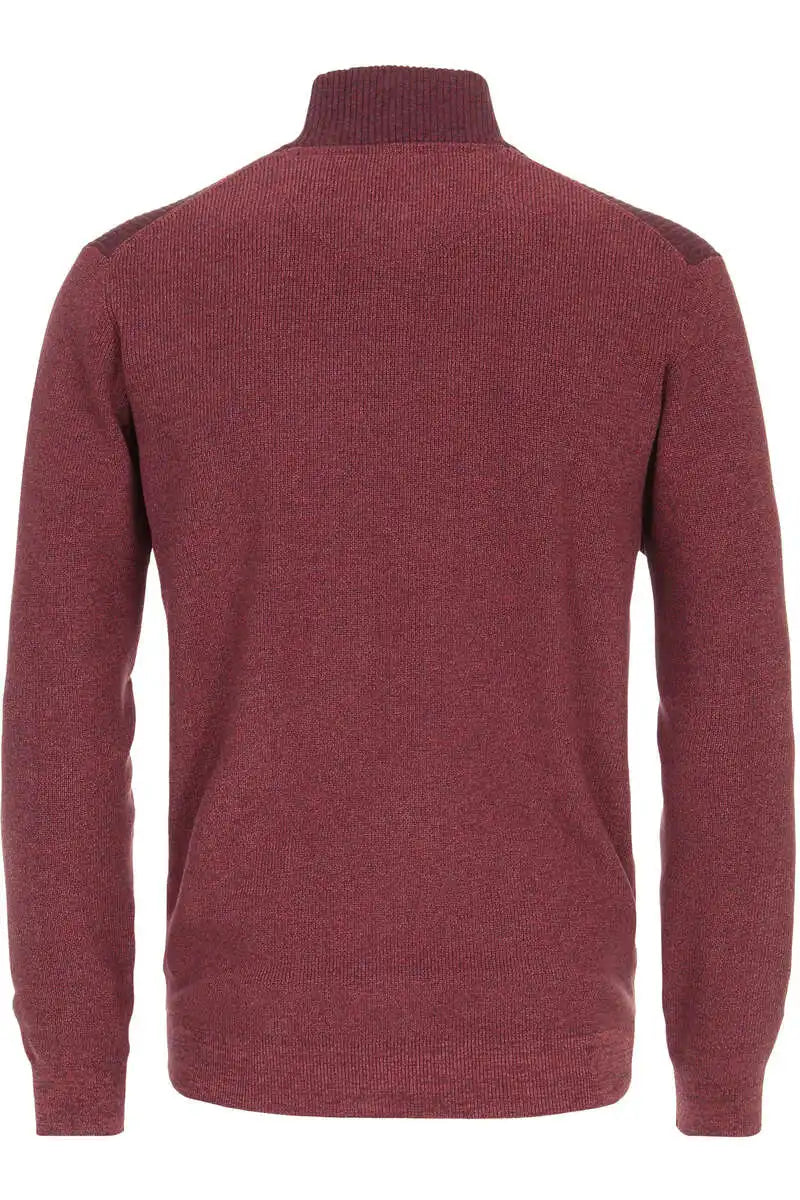 Casa Moda Casual Fit Half Zip Sweater Pullover Burgundy Northern