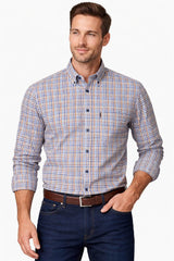 Casa Moda Casual Fit Shirt Blue/Beige Check Northern Ireland Belfast