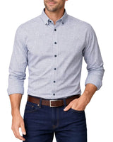 Casa Moda Casual Fit Shirt Blue Print Northern Ireland Belfast