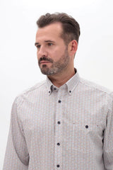 Casa Moda Casual Fit Shirt Garnet Beige/Red Northern Ireland Belfast