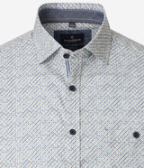 Casa Moda Casual Fit Short Sleeve Shirt Blue/Green/Yellow Northern