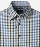 Casa Moda Casual Fit Short Sleeve Shirt Blue/Yellow Check Northern