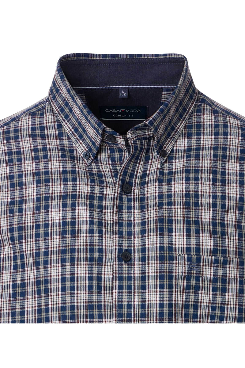 Casa Moda Comfort Fit Check Shirt Blue Northern Ireland Belfast