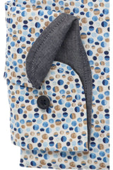 Casa Moda Comfort Fit Shirt Blue/Beige Circle Print Northern Ireland