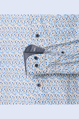 Casa Moda Comfort Fit Shirt Blue/Beige Circle Print Northern Ireland