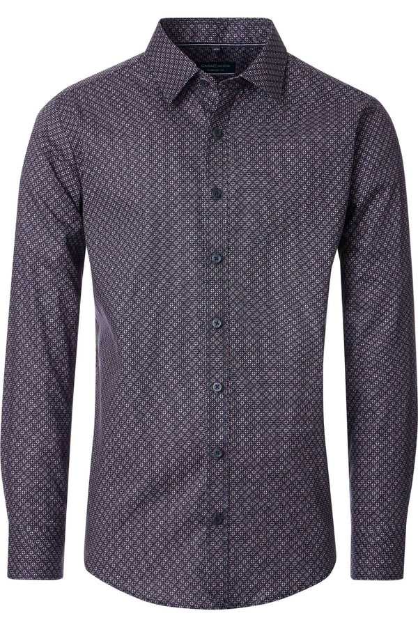 Casa Moda Comfort Fit Shirt Blue/Burgundy Circle Print Northern