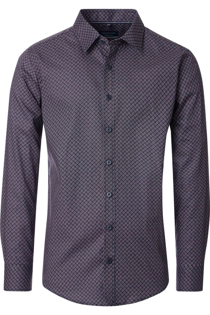 Casa Moda Comfort Fit Shirt Blue/Burgundy Circle Print Northern