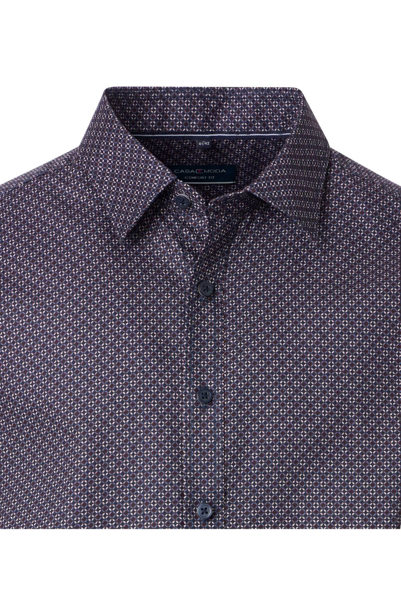 Casa Moda Comfort Fit Shirt Blue/Burgundy Circle Print Northern