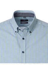 Casa Moda Comfort Fit Shirt Blue/Green Geometric Northern Ireland