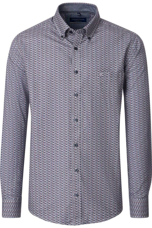 Casa Moda Comfort Fit Shirt Burgundy/Navy Northern Ireland Belfast