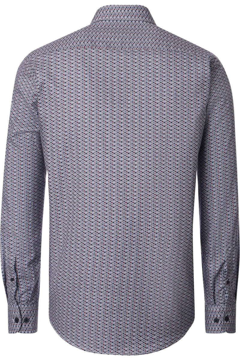 Casa Moda Comfort Fit Shirt Burgundy/Navy Northern Ireland Belfast