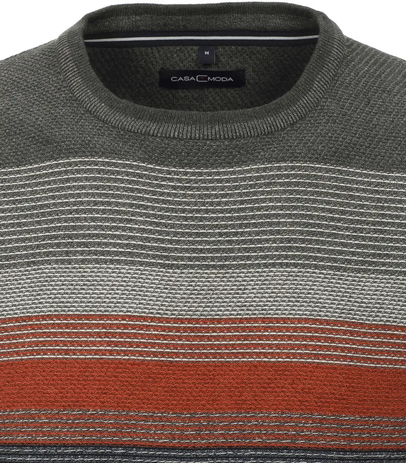 Casa Moda Crew Neck Pullover Sweater - Orange