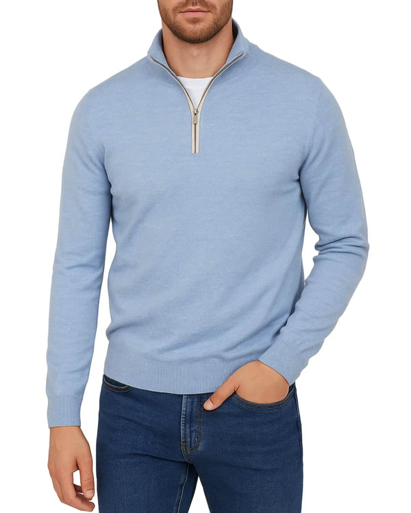 Casa Moda Half Zip Sweater Rain Washed Blue Northern Ireland Belfast