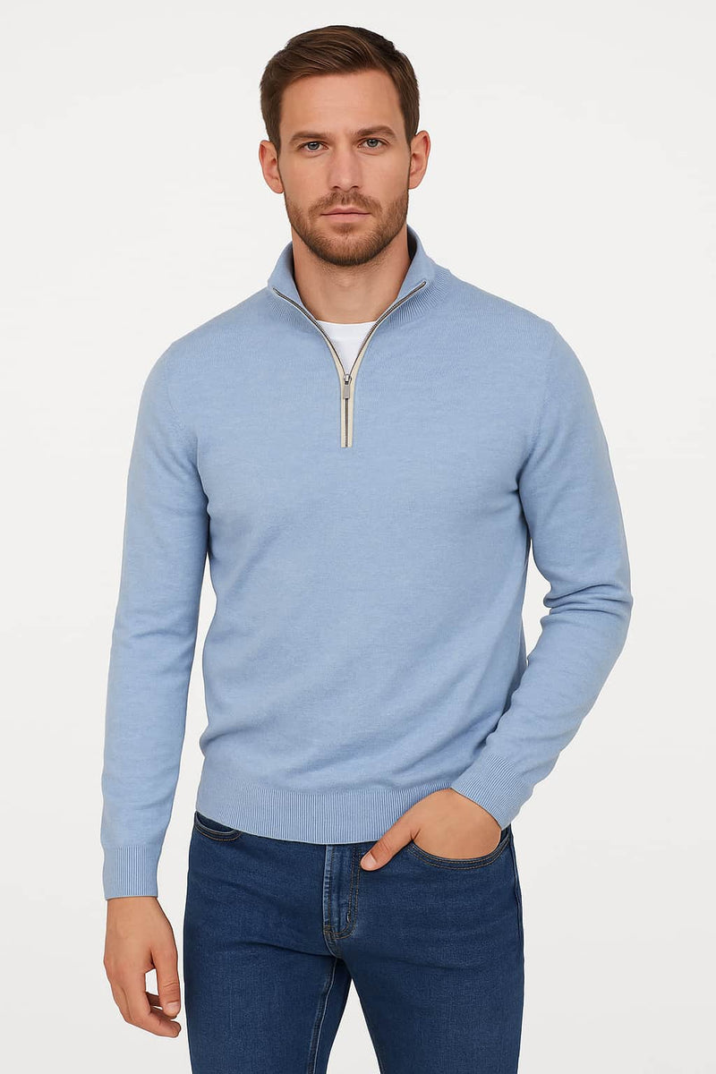 Casa Moda Half Zip Sweater Rain Washed Blue Northern Ireland Belfast