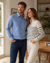 Casa Moda Long Sleeve Casual Fit Shirt Gingham Blue Northern Ireland