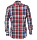 Casa Moda Long Sleeve Check Shirt Blue/Red Casual Fit.