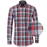 Casa Moda Long Sleeve Check Shirt Blue/Red Casual Fit