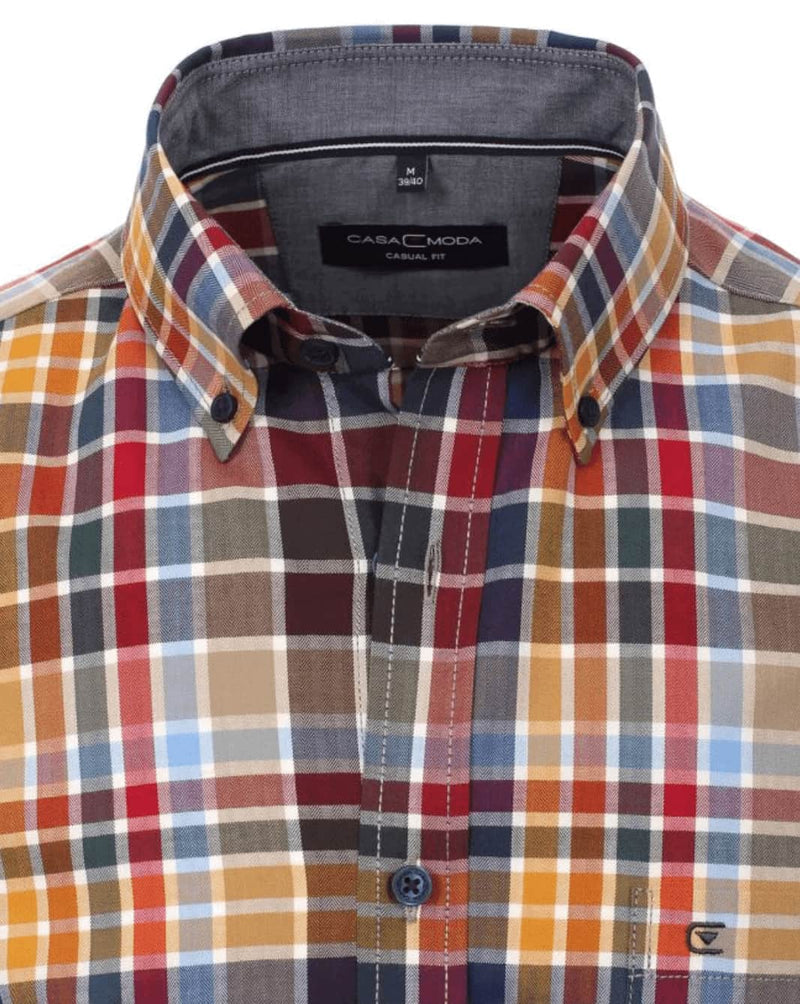 Casa Moda Long Sleeve Check Shirt Multi Casual Fit.