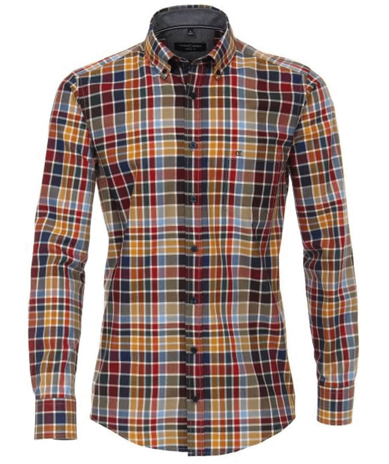 Casa Moda Long Sleeve Check Shirt Multi Casual Fit.