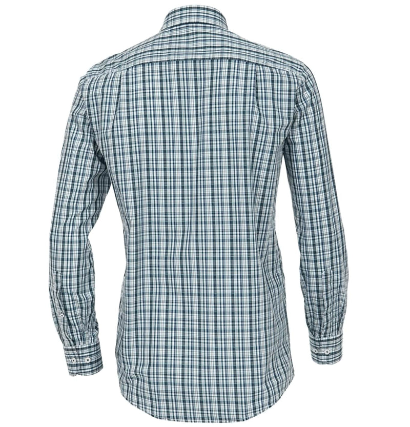 Casa Moda Long Sleeve Shirt Comfort Fit- Navy/Green Check - 