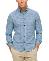 Casa Moda Long Sleeve Shirt Printed Blue Northern Ireland Belfast