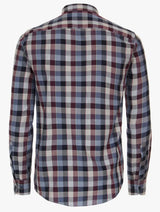 Casa Moda LS Check Shirt Casual Fit 444197500/400 Navy/Burgundy
