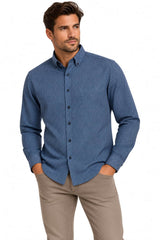 Casa Moda LS Shirt Comfort Fit Print Blue Northern Ireland Belfast
