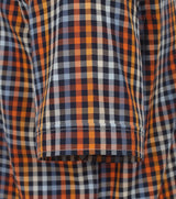 Casa Moda Men’s Short Sleeve Check Shirt Comfort Fit Tangerine