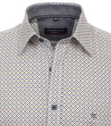 Casa Moda Men’s Short Sleeve Shirt Casual Fit Blue/Yellow Northern