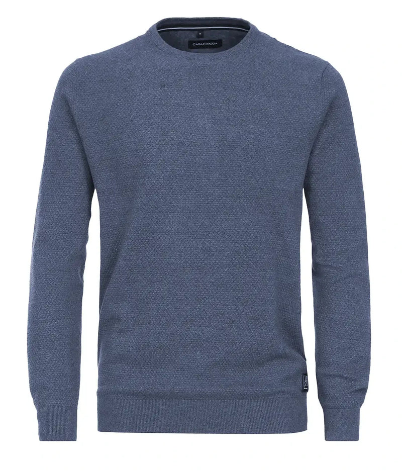 Casa Moda Men’s Casual Fit Crew Neck Sweater Vintage Indigo