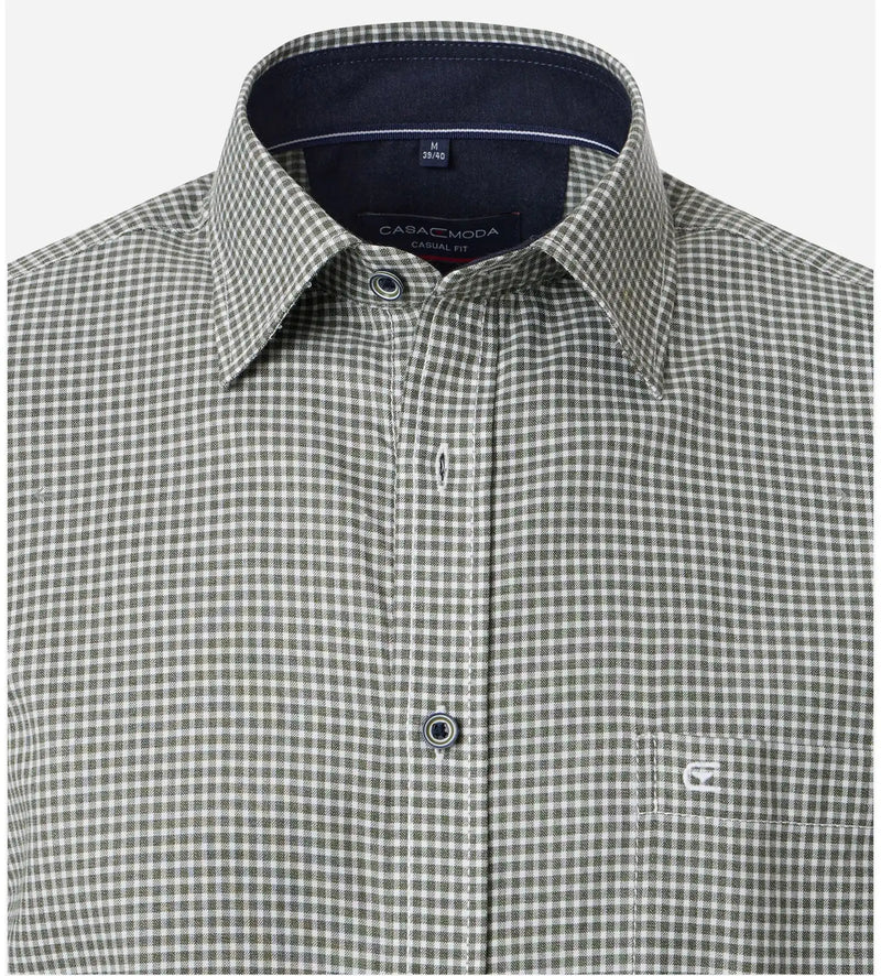 Casa Moda Mens Casual Fit Shirt Green Milieu Gingham Northern Ireland