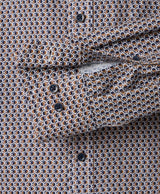 Casa Moda Mens Comfort Fit Shirt Circle Print Brown/Blue Northern