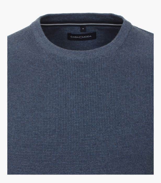 Casa Moda Men’s Crew Neck Pullover Sweater Mid Blue Ballynahinch