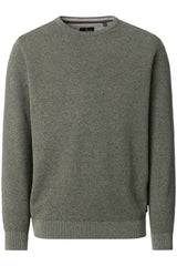 Casa Moda Mens Crew Neck Sweater Four Leaf Clover Green Northern