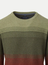 Casa Moda Mens Crew Neck Sweater Green/Orange Northern Ireland Belfast