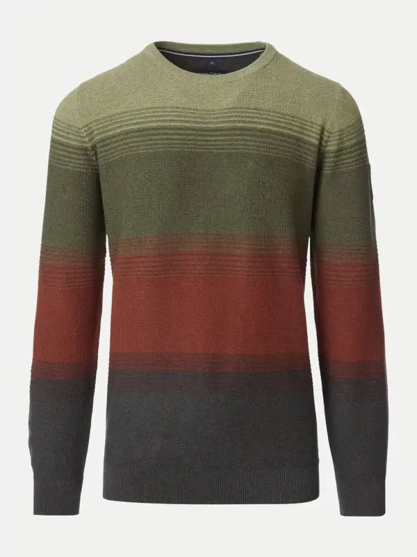 Casa Moda Mens Crew Neck Sweater Green/Orange Northern Ireland Belfast