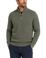 Casa Moda Mens Half Zip Jumper Four Lead Clover Green Northern