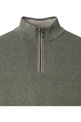 Casa Moda Mens Half Zip Jumper Four Lead Clover Green Northern