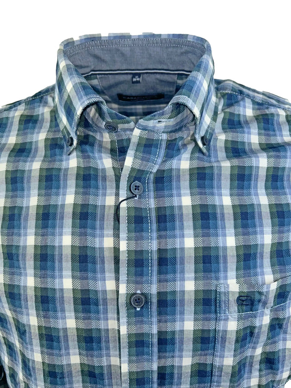 Casa Moda Mens Long Sleeve Comfort Fit Check Shirt 444234400 Thyme